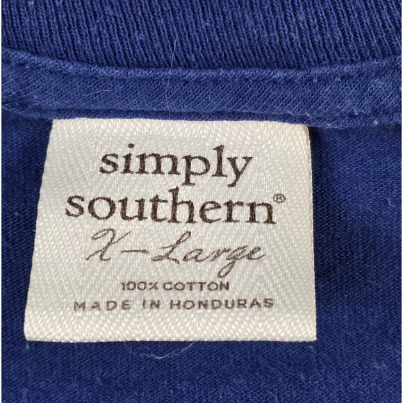 Simply Southern Women's XL Blue Short Sleeve Crew Neck T-Shirt - Picture 4 of 10